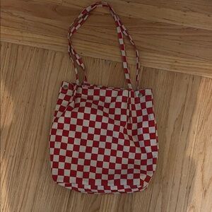 Red and White Checkered Tote Bag